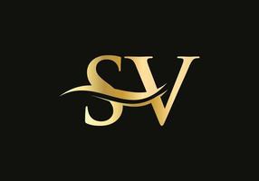 modern sv logotyp för lyx varumärke. första sv brev företag logotyp design vektor