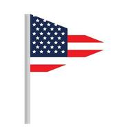Flagge der Vereinigten Staaten auf weißem Hintergrund vektor