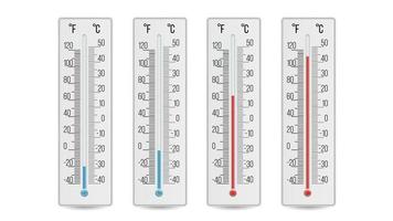 inomhus- Hem kontor termometer vektor. varm och kall temperatur. isolerat illustration vektor