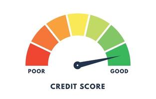 Kredit-Score .Business-Erfolgskonzept. Finanzkonzept. Hypothekendarlehen. vektor isolierte illustration