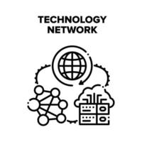 global teknologi nätverk vektor svart illustration