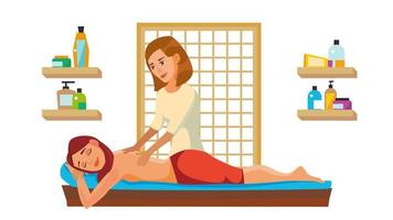 spa massage wellness salong vektor. anti åldring spa massage. platt tecknad serie illustration vektor