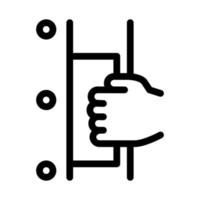 Hand öffnet Kühltür Symbol Vektor Umriss Illustration