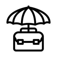 Business Case schützen mit Regenschirm-Symbol-Vektor-Umriss-Illustration vektor