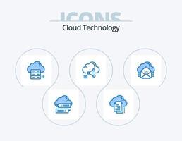 Cloud-Technologie blau Icon Pack 5 Icon-Design. Daten. Teilen. Wolke. Teilen. Daten vektor