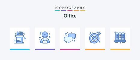 Office Blue 5 Icon Pack inklusive . Wissen. Plaudern. Unternehmen. Büro. kreatives Symboldesign vektor