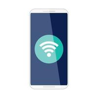 Social-Media-Konzept, WLAN-Signal im Smartphone, auf weißem Hintergrund vektor