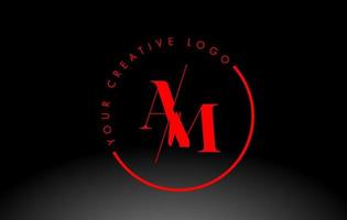 röd am serif brev logotyp design med kreativ skuren skära. vektor