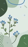 botanisk affisch med bär och löv. organisk former och texturer. vektor av bär. vektor illustration