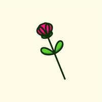 Cartoon Rose Blume Vektor Illustration Symbol Symbol für Valentinstag