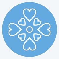Symbol Liebe. im Zusammenhang mit dem Symbol für Freiwilligenarbeit. blaue augen stil. Hilfe und Unterstützung. Freundschaft vektor