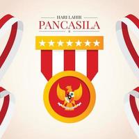 Happy Birthday Pancasila Day Designvorlage vektor