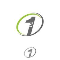 Nummer eins Zeichen Corporate Logo Design-Vorlage isoliert auf weißem Hintergrund vektor