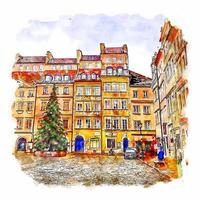 architektur deutschland aquarell skizze handgezeichnete illustration vektor