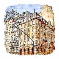 architektur argentinien aquarell skizze handgezeichnete illustration vektor