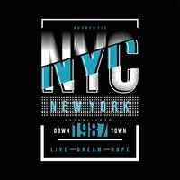 ny york text ram grafisk typografi vektor skriva ut