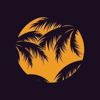 Illustration der Sonne mit Blatt der Palme vektor