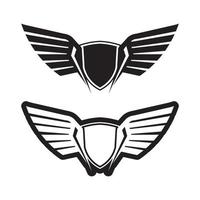 Flügel schwarze Symbole Vektor-Set. modernes minimalistisches Design-Set vektor
