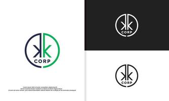 Logo-Illustration Vektorgrafik des Doppel-k-Buchstabens. vektor