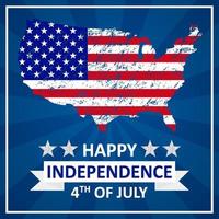 glücklicher unabhängigkeitstag 4. juli amerika karte flagge social media vorlage instagram post vektor