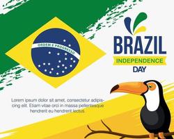 7 september, baner av firande Brasilien oberoende dag med toucan vektor