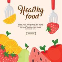 Banner mit frischen Früchten, gesundes Ernährungskonzept vektor