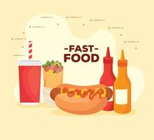 Poster mit leckerem Fast Food vektor