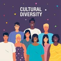 multietnisk ung människor tillsammans, mångfald och kulturell begrepp vektor