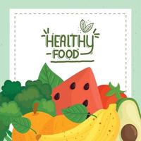 banner gesunde ernährung, obst und gemüse, konzept essen gesund vektor