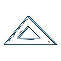 Dreieckslineal Schulmaterial, Symbol für Linienstil vektor