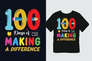 100 Tage T-Shirt-Design, um den Unterschied zu machen vektor