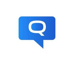 Buchstabe q Chat-Logo. Kommunikationslogo-Designvorlage vektor