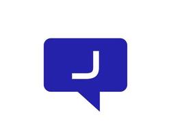 Buchstabe j Chat-Logo. Kommunikationslogo-Designvorlage vektor