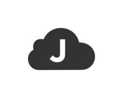 Buchstabe j Cloud-Logo-Design-Vektor-Vorlage vektor