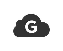 Buchstabe g Cloud-Logo-Design-Vektor-Vorlage vektor