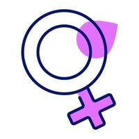 Geschlechtssymbol-Vektordesign, weibliche Symbolikone im trendigen Stil vektor