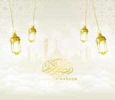 ramadan kareem arabisches goldenes banner vektor