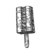 vanilj mejeri is grädde på pinne svartvit vektor