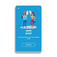 Vape-Shop-Kunden dampfen E-Zigaretten-Gerätevektor vektor