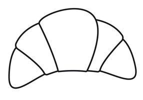 croissant svart linje ikon ClipArt bageri bakverk vektor illustration
