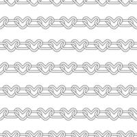 Nahtloses Muster mit Ketten aus Herzen. Emo einfachen Hintergrund schwarz auf weißem Hintergrund. Retro 90er, y2k Hintergrund. vektor