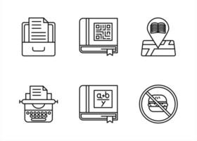 Bibliothek-Vektor-Icon-Set vektor