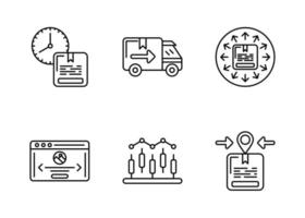 Vektor-Icon-Set für die logistische Lieferung vektor