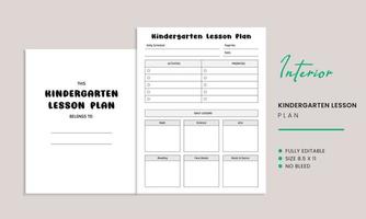 Kindergarten-Unterrichtsplan-Innenvorlage vektor