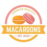 Vektor-Logo-Vorlage von Makronen für Bäckerei, Konditorei, isoliert auf weißem Hintergrund vektor