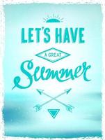 Sommerzitat, Handlettering-Poster. vektor