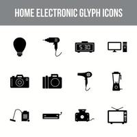 Einzigartiges elektronisches Vektor-Glyphen-Icon-Set für zu Hause vektor