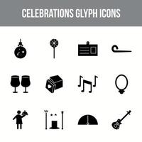 einzigartige Feier-Vektor-Glyphen-Icon-Set vektor