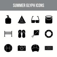 einzigartiges Sommer-Vektor-Glyphen-Icon-Set vektor