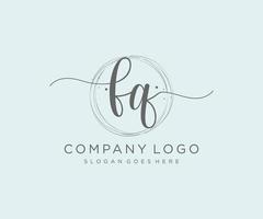 första fq feminin logotyp. användbar för natur, salong, spa, kosmetisk och skönhet logotyper. platt vektor logotyp design mall element.